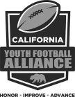CALIFORNIA YOUTH FOOTBALL ALLIANCE HONOR · IMPROVE · ADVANCE