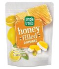 SIMPLE TREATS HONEY FILLED GUMMIES NO ARTIFICIAL COLORS OR FLAVORS NO PRESERVATIVES OR SWEETENERS GLUTEN FREE