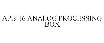 APB-16 ANALOG PROCESSING BOX