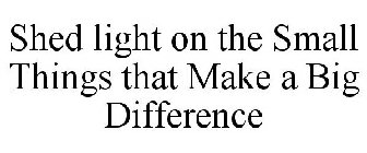 SHED LIGHT ON THE SMALL THINGS THAT MAKE A BIG DIFFERENCE