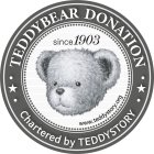 TEDDYBEAR DONATION · · CHARTERED BY TEDDYSTORY · SINCE 1903 WWW.TEDDYSTORY.ORG
