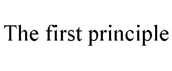 THE FIRST PRINCIPLE