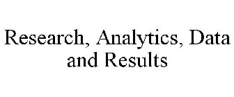 RESEARCH, ANALYTICS, DATA AND RESULTS