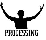 THE WORDING PROCESSING WRITTEN BELOW A SILHOUETTE OF A MAN WITH OPEN ARMS