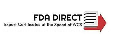FDA DIRECT EXPORT CERTIFICATES AT THE SPEED OF WCS