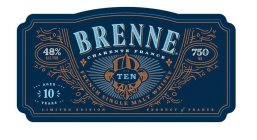 BRENNE CHARENTE FRANCE TEN FRENCH SINGLE MALT WHISKY 48% ALC/VOL AGED 10 YEARS LIMITED EDITION 750 ML PRODUCT OF FRANCE