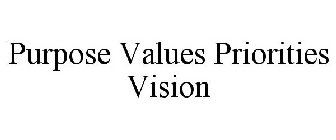 PURPOSE VALUES PRIORITIES VISION