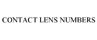 CONTACT LENS NUMBERS