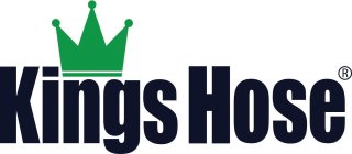 THE WORDING KINGS HOSE IN BLUE WITH A GREEN CROWN OVER THE WORD 
