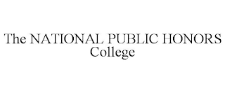 THE NATIONAL PUBLIC HONORS COLLEGE