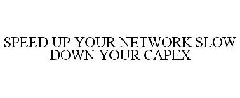 SPEED UP YOUR NETWORK SLOW DOWN YOUR CAPEX