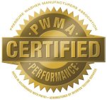 PRESSURE WASHER MANUFACTURERS ASSOCIATION PWMA CERTIFIED PERFORMANCE RATED IN ACCORDANCE WITH PW101 ADMINISTERED BY INTERTEK TESTING SERVICES