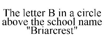 THE LETTER B IN A CIRCLE ABOVE THE SCHOOL NAME 