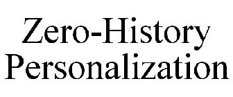 ZERO-HISTORY PERSONALIZATION