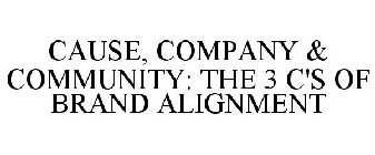 CAUSE, COMPANY & COMMUNITY THE 3 C'S OF BRAND ALIGNMENT