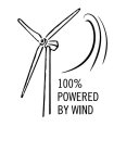 100% POWERED BY WIND