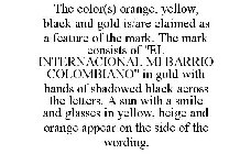 THE COLOR(S) ORANGE, YELLOW, BLACK AND GOLD IS/ARE CLAIMED AS A FEATURE OF THE MARK. THE MARK CONSISTS OF 