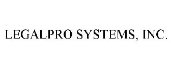 LEGALPRO SYSTEMS, INC.