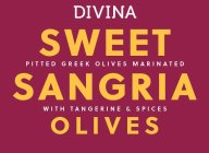 DIVINA SWEET SANGRIA OLIVES PITTED GREEK OLIVES MARINATED WITH TANGERINE & SPICES