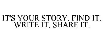 IT'S YOUR STORY. FIND IT. WRITE IT. SHARE IT.