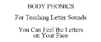 BODY PHONICS FOR TEACHING LETTER SOUNDS YOU CAN FEEL THE LETTERS ON YOUR FACE