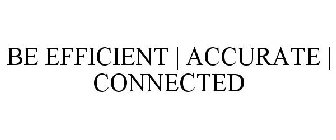 BE EFFICIENT | ACCURATE | CONNECTED