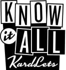 KNOW IT ALL KARDLETS