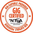 GIG-CAPABLE PROVIDER GIG CERTIFIED BY NTCA THE RURAL BROADBAND ASSOCIATION