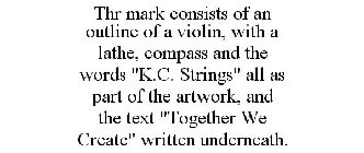 THR MARK CONSISTS OF AN OUTLINE OF A VIOLIN, WITH A LATHE, COMPASS AND THE WORDS 