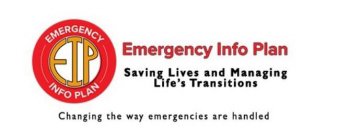 EIP EMERGENCY INFO PLAN EMERGENCY INFO PLAN SAVING LIVES AND MANAGING LIFE'S TRANSITIONS CHANGING THE WAY EMERGENCIES ARE HANDLED
