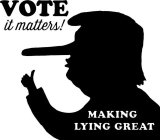 VOTE IT MATTERS! MAKING LYING GREAT