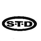 AN ELLIPSED CIRCLE WITH THE LETTERS STD IN THE MIDDLE AND A PERIOD IN BETWEEN THE S AND T AND THE T AND D