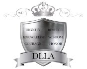 DIGNITY, RESPECT, KNOWLEDGE, WISDOM, COURAGE, HONOR, DLLA