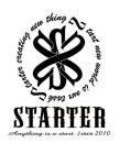 STARTER ANYTHING IS A START SINCE 2010 START NEW WORLD IS OUR TASK STARTER CREATING NEW THING