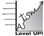 AUTISM LEVEL UP! AWARENESS ACCEPTANCE APPRECIATION EMPOWERMENT ADVOCACY