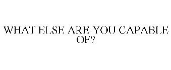 WHAT ELSE ARE YOU CAPABLE OF?