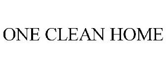 ONE CLEAN HOME