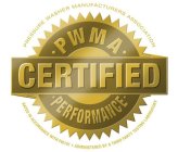 PRESSURE WASHER MANUFACTURERS ASSOCIATION PWMA CERTIFIED PERFORMANCE RATED IN ACCORDANCE WITH PW101 ADMINISTERED BY A THIRD PARTY TESTING LABORATORY