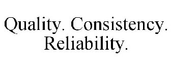 QUALITY. CONSISTENCY. RELIABILITY.