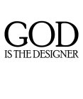 GOD IS THE DESIGNER IN ALL CAPS