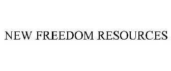 NEW FREEDOM RESOURCES