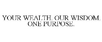YOUR WEALTH. OUR WISDOM. ONE PURPOSE.