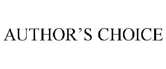 AUTHOR'S CHOICE