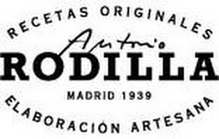 RECETAS ORIGINALES ANTONIO RODILLA MADRID 1939 ELABORACION ARTESANA