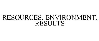 RESOURCES. ENVIRONMENT. RESULTS
