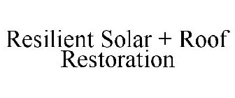 RESILIENT SOLAR + ROOF RESTORATION