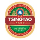 TSINGTAO ESTD 1903 BIERE BEER CERVEZA IMPORTED PREMIUM LAGER BREWED & BOTTLED BY TSINGTAO BREWERY CO., LTD IN QINGDAO CHINA