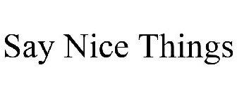 SAY NICE THINGS