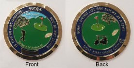 IF YOU'RE NOT GOLFING GOLF YOU'RE NOT LIVING TEE TIME! 1 BRING IT AND SWING IT! GOLF LIVING LIFE ONE STROKE AT A TIME GOLF CHALLENGE COIN 18