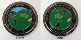IF YOU'RE NOT GOLFING GOLF YOU'RE NOT LIVING 1 GOLF LIVING LIFE ONE STROKE AT A TIME GOLF CHALLENGE COIN 18
